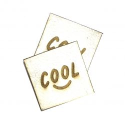 Koženkový štítek gravír - " COOL světlý " vyrobeno v EU