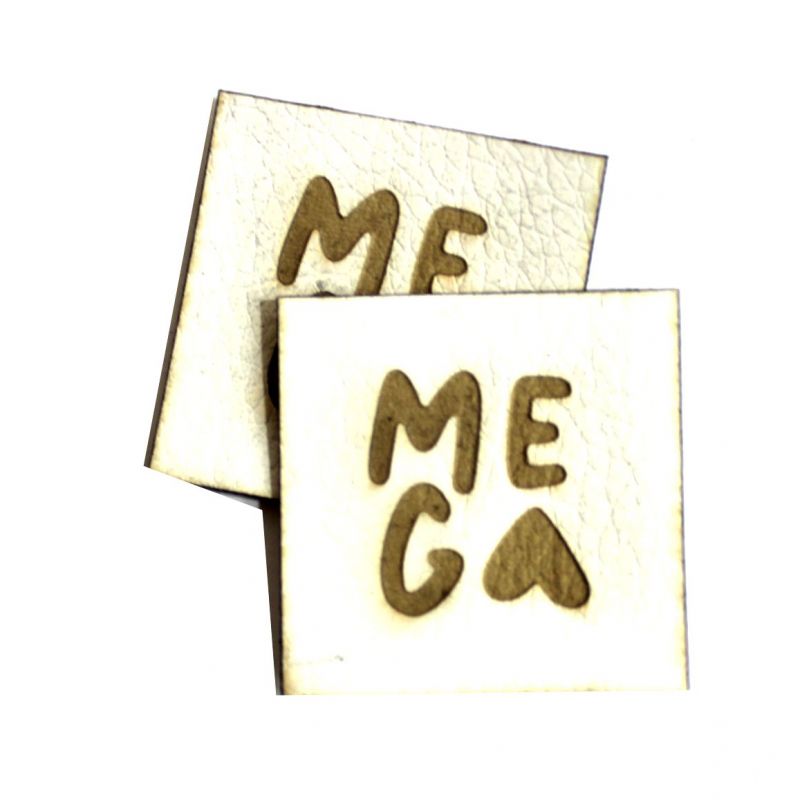 Koženkový štítek gravír - " MEGA světlý" vyrobeno v EU