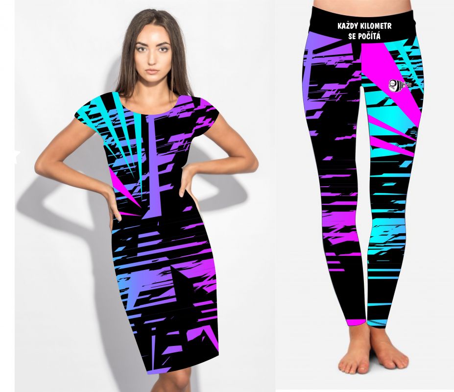 Dvoj-PANEL na šaty / triko/leginy -geometric - varianty mavaga design