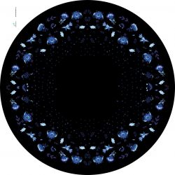 Panel na kolovou sukni 14 - folklor na modré -varianty | Funkční úplet MILKY , GARZATO 200gsm- funkční úplet počesaný, LYCRA 200, SILKY