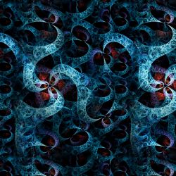 Fraktály modré květy-sublimační digitální tisk mavaga design