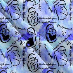 NOSÍCÍ modrý akvarel-sublimační digitální tisk mavaga design