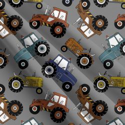Traktory na šedé-sublimační digitální tisk mavaga design