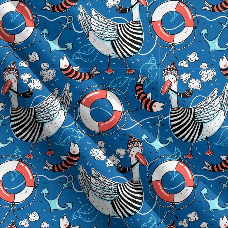 Kruh a pták+ moře-sublimační digitální tisk mavaga design