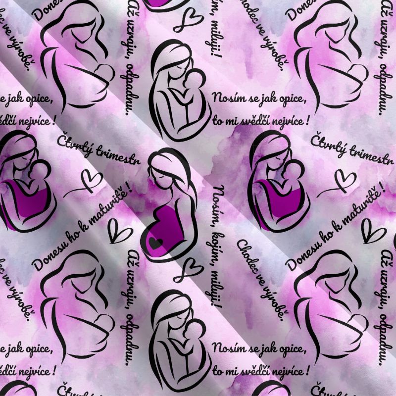 NOSÍCÍ růžový akvarel-sublimační digitální tisk mavaga design