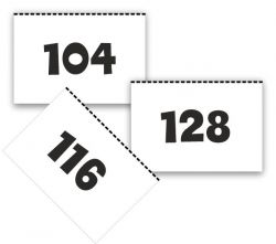 Velikostní štítky bílé - DĚTSKÉ | 104, 110, 122, 128, 134, 140, 146, 152, 98