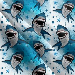 Žraloci na modré-sublimační digitální tisk mavaga design