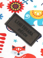Koženkový štítek gravír - "little BOY " vyrobeno v EU