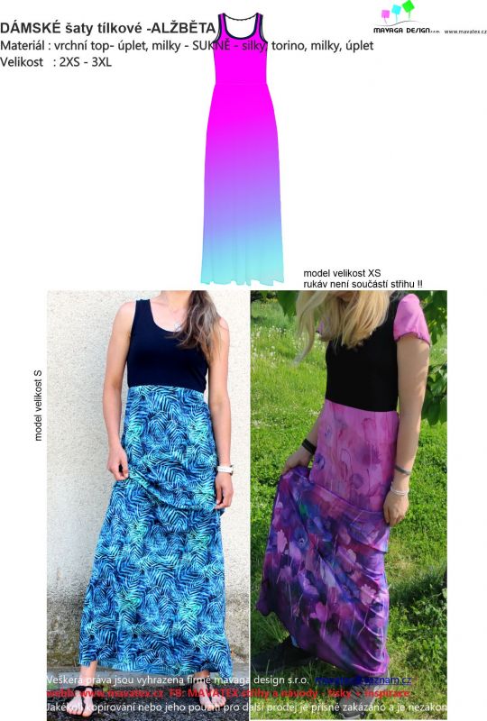 Elektronický střih -Dámské šaty s tílkem- Alžběta Mavatex