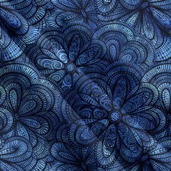 Modré mandalové květy-materiálové varianty mavaga design