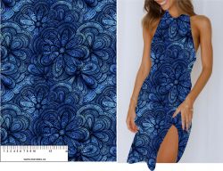 Modré mandalové květy-materiálové varianty mavaga design