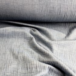 Mušelín ( fáčovina ) modrý praný denim vyrobeno v EU- atest pro děti bavlna