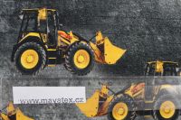 Jednolícní úplet žluté pracovní stroje na šedé zdi - 220 gsm vyrobeno v EU
