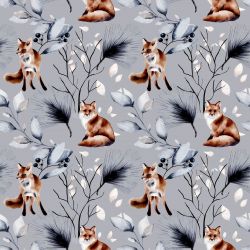 Zimní lišky na tmavé- digitální tisk