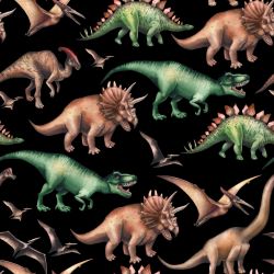 Dinosaurové na černé-sublimační digitální tisk