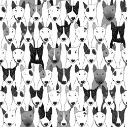 Psi v řadě černo-bílá-sublimační digitální tisk