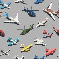 Letadla barevná na šedé -sublimační digitální tisk