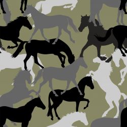 Koně na army kamufláž-sublimační digitální tisk