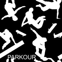 Parkour bílo-černá -sublimační digitální tisk