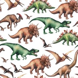Dinosaurové na bílé-sublimační digitální tisk