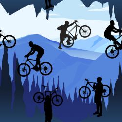 Cyklista na horách-sublimační digitální tisk