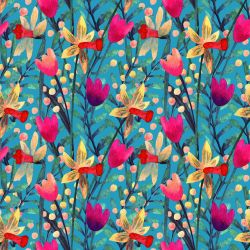Akvarelové tulipány a narcisky -materiálové varianty