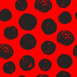 Akvarelové puntíky na červené- digitální tisk