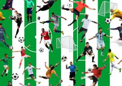 Fotbal -pruhy zelené - digitální tisk