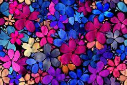 Barevené akvarelové květy- digitální tisk