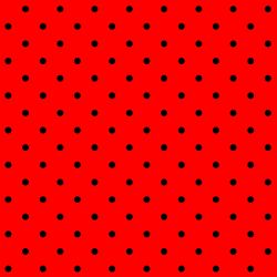 Černý puntík na červené -0,7 cm- digitální tisk