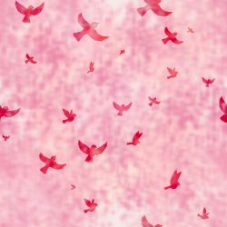 Ptáčkové růžová- digitální tisk