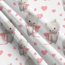 Bavlna roztomilá koťátka- bavlněný satén -des. 854