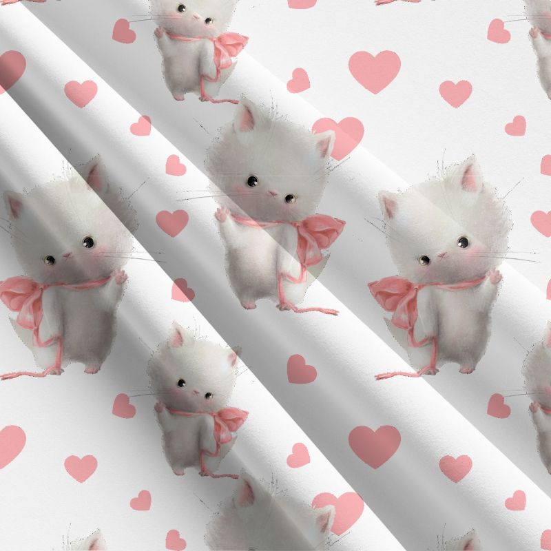 Bavlna roztomilá koťátka- bavlněný satén -des. 854 ČESKÝ VÝROBEK
