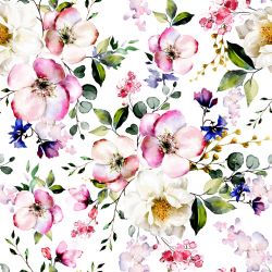 Třešňové květy bílá- digitální tisk