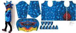 Panel na mikinu/ bundu -dinosaurus modrý-varianty !!! mavaga design