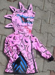 Panel na mikinu/ bundu -dinosaurus růžový-varianty !!! mavaga design