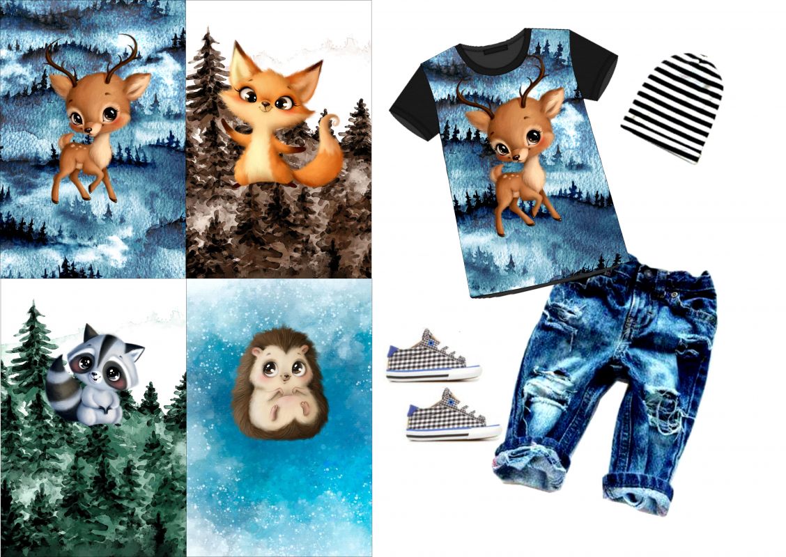 4 PANELY na triko –zvířátka 2 - materiálové varianty!! mavaga design