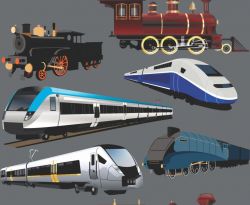 Vlaky na šedé-sublimační digitální tisk