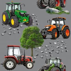 Traktory na šedé -materiálové varianty 