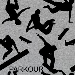 Parkour na šedé mellange--sublimační digitální tisk