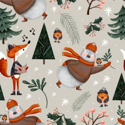 Lesní zvířátka vánoce -materiálové varianty