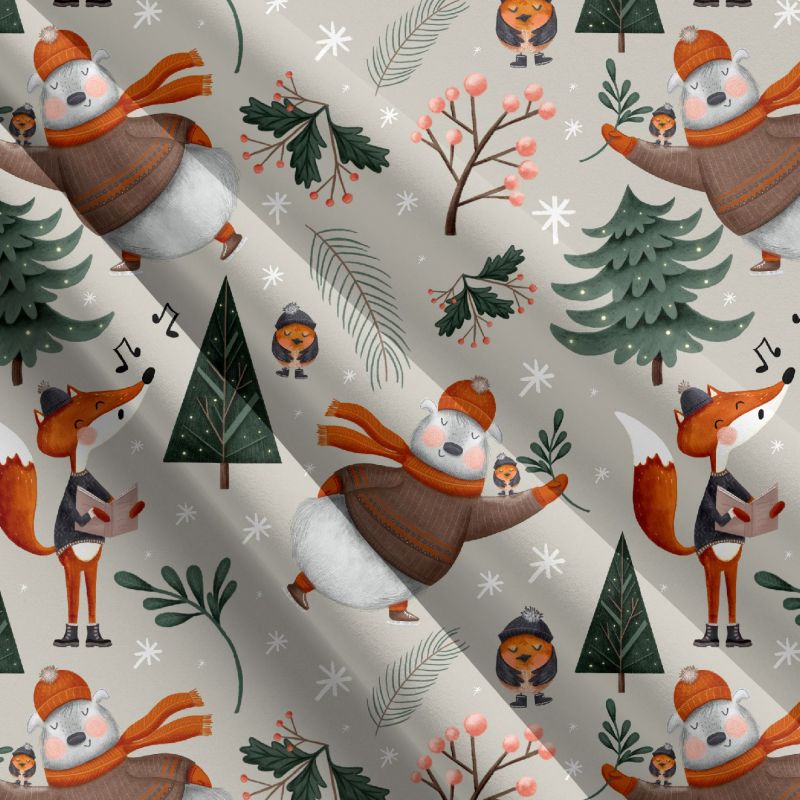 Lesní zvířátka vánoce -materiálové varianty mavaga design