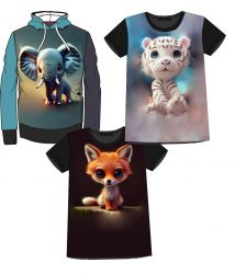 3 PANELY na triko –ZVÍŘÁTKA- materiálové varianty!! mavaga design