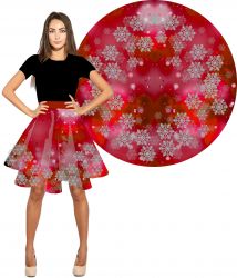 Panel na kolovou sukni 21 - vánoční vločka -materiálové varianty | Bela- polyesterý úplet, SILKY