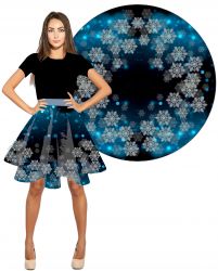 Panel na kolovou sukni 22- vánoční vločka -materiálové varianty | Bela- polyesterý úplet