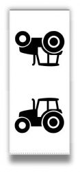 ŠTÍTEK DO ŠVU BÍLÝ -DĚTSKÉ " - varianty - traktor bílá 25 vyrobeno v EU