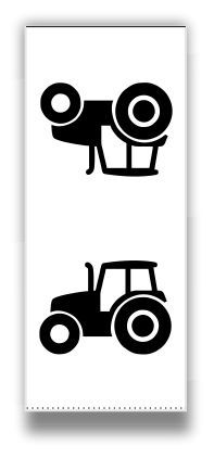 ŠTÍTEK DO ŠVU BÍLÝ -DĚTSKÉ " - varianty - traktor bílá 25 vyrobeno v EU