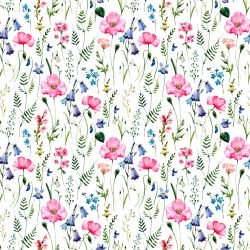 Louka akvarelové květy -digitální tisk