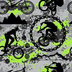 Cyklistika zelená na kamufláži -digitální tisk