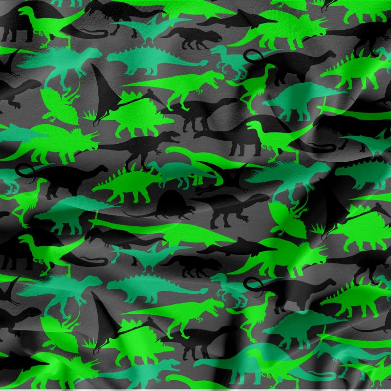Kamufláž dinosaurové Fluo zelená -sublimační digitální tisk mavaga design